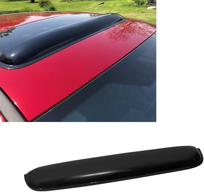 34inch 880mm Universal Fit Rain Snow Guard Sun roof Wind Deflector, 1pc Tape-On Dark Smoke Tint Auto Moonroof Window Visor RN88
