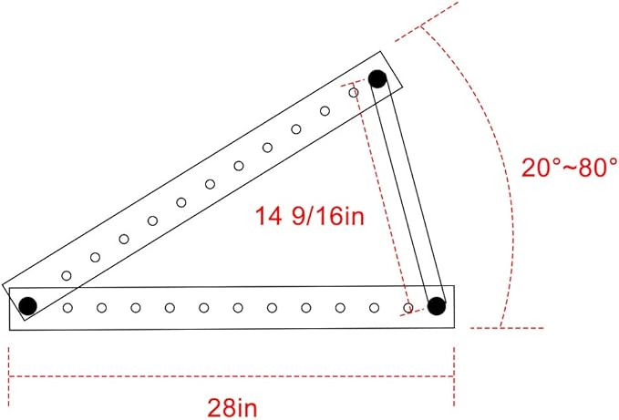 Air Jade Adjustable Solar Panel Tilt Mount Brackets, 28in Solar Panel Stand with Foldable Tilt Legs for RV, Boat, Roof, and Off-Grid, Supports up to 200W