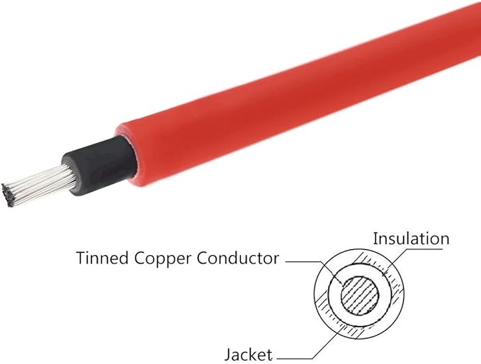 10AWG Solar Extension Cable 5FT, IP67 Waterproof PV Connectors with Tinned Copper Wire, for Solar Panel to Charge Controller, Solar Generator, RV, Boat, Off-Grid System