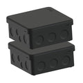 IP65 Waterproof Project Box with Screwless Cover, Outdoor Plastic Junction Box, Project Case for Garden Patio, Pack of 2, Black 3.5×3.5