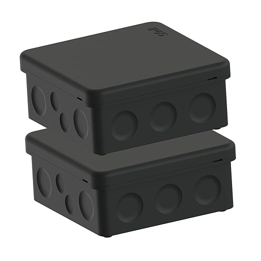 IP65 Waterproof Project Box with Screwless Cover, Outdoor Plastic Junction Box, Project Case for Garden Patio, Pack of 2, Black 3.5×3.5