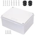 Junction Box, Zulkit Project Box with Reserved Holes IP65 Waterproof Dustproof Electrical Box ABS Plastic Project Enclosure White 10 x 7.9 x 4.7 Inch
