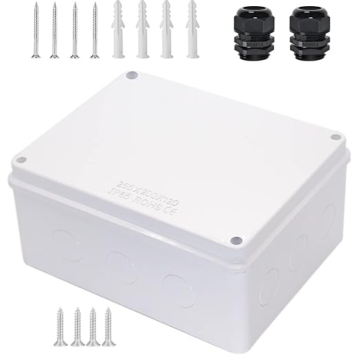 Junction Box, Zulkit Project Box with Reserved Holes IP65 Waterproof Dustproof Electrical Box ABS Plastic Project Enclosure White 10 x 7.9 x 4.7 Inch