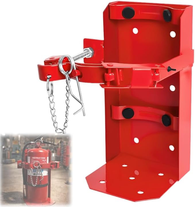 Fire Extinguisher Mount for 5 lb & 10 lb Extinguishers, Heavy Duty ST12 Steel Holder for Truck, Boat, Garage & Wall Mount, Rust-Resistant Powder Coated, Replacement for Amerex 809