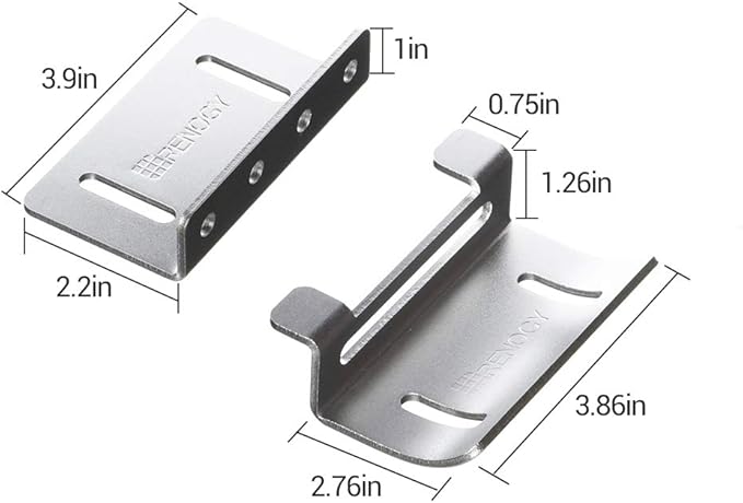 Renogy Solar Panel Mounting Curved Z Bracket-Set of 4 for RV, Boat, Roof, Wall and Other Off Gird Installation, 1 Set