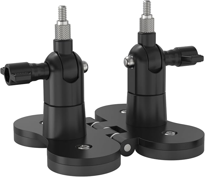Holicfun 2-in-1 Magnetic Mount for Cameras & Solar Panels - Dual 1/4"-20 Adjustable Brackets, No-Drill Indoor/Outdoor Installation, Compatible with Ring, Blink, Eufy, Arlo, Wyze, and More, Black
