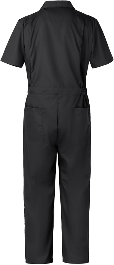 Mens Short Sleeve Coveralls Work Mechanics Jumpsuit Summer Overall Work Suit Breathable Crawl Suit Coverall