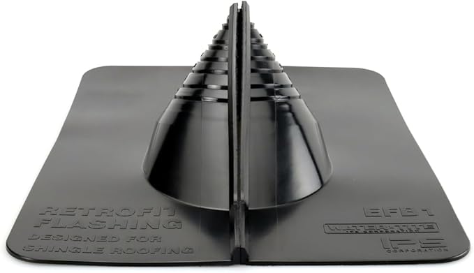 Water-Tite 81731 Electrical Mast Retrofit Roof Flashing, 13-3/4" x 11" Flexible PVC Base, 0" - 3 1/2" Conduit