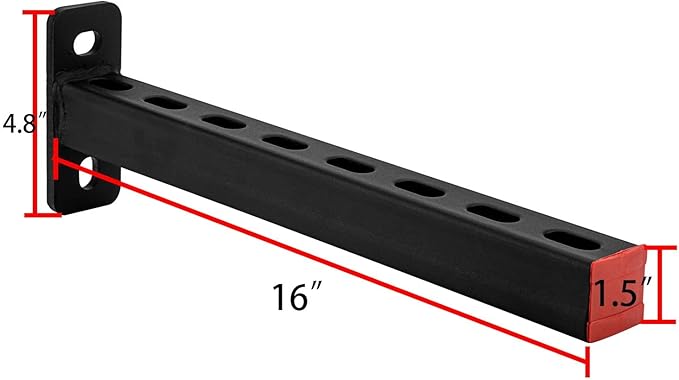 2 Pack Steel Shelf Bracket,Black Powder-Coating,Display Bracket,DIY Projects,Metal Strut Channel, Slotted,Pipe Suppor,16 in Length