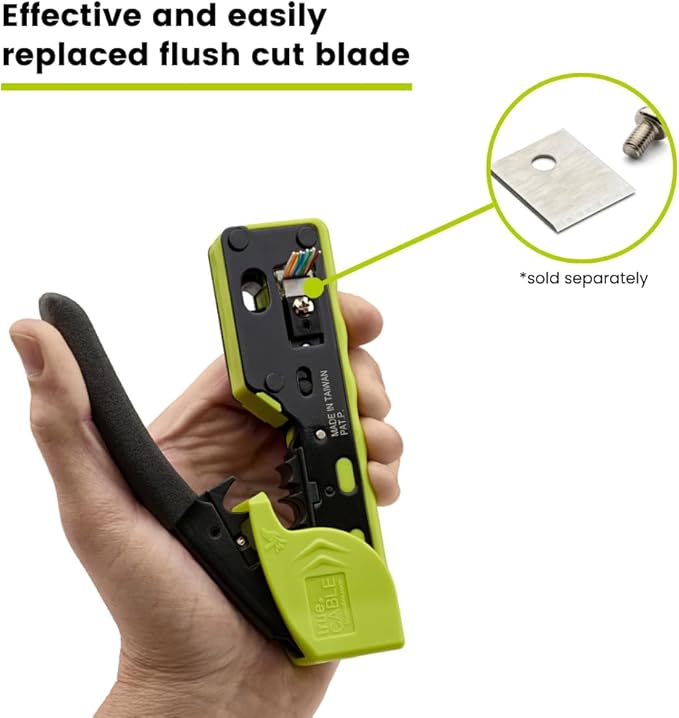 trueCABLE Crimp Tool for Pass Through RJ45 All-in-One Ethernet Tool: Crimp, Cut, Score - Works with Cat5e, Cat6, Cat6A Shielded and Unshielded Connectors