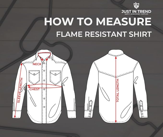 Just In Trend Flame Resistant Light Weight FR Shirt for Men - 88% Cotton, 12% Nylon, 7oz, NFPA 2112