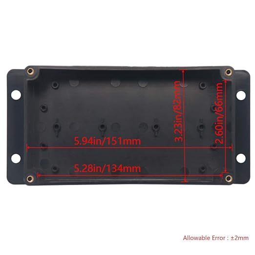 Junction Box IP65 Waterproof ABS Plastic Electrical Project Case Power Junction Boxes, Project Box with Fixed Ear Black 6.22x3.54x2.36 inch (158 x 90 x60 mm)