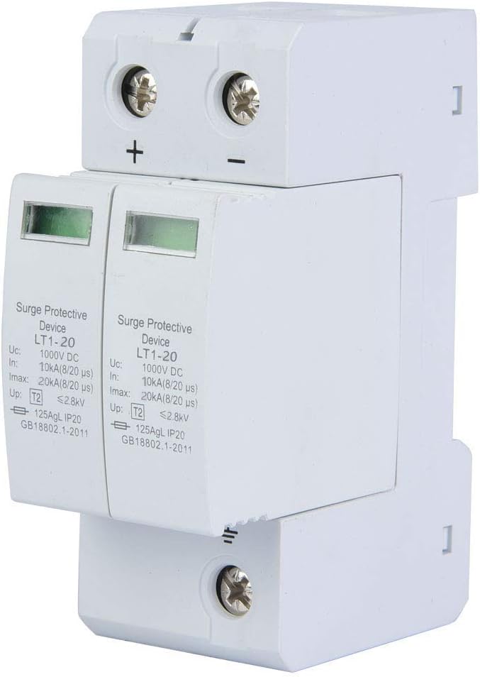 Dc Solar Surge Protector 2P Surge Protective Device DC Photovoltaic Lightning Protector Low-voltage Arrester(2P20KA)
