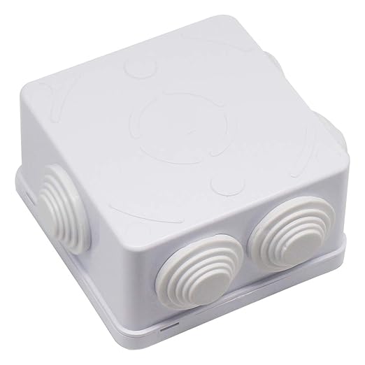 Zulkit Junction Box ABS Plastic Dustproof Waterproof IP55 Universal Electrical Boxes Project Enclosure White 3.4 x 3.4 x 2 inch (85 x 85 x 50mm)