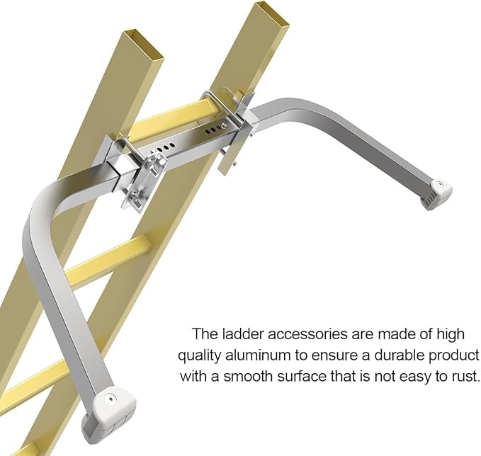 Ladder Stabilizer for Roof, Wing Span/Wall Standoff Extended Roof Stabilizer with Non-Slip Rubber Bottom pad Fixed Angle of Ladder Accessory