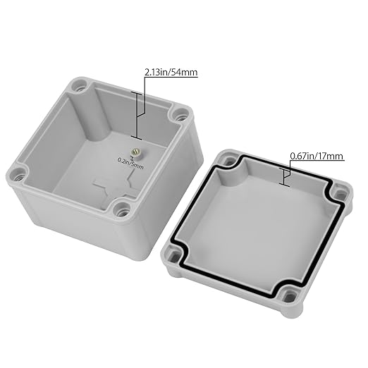 Junction Box, 3.9"x 3.9"x 3"(2 Pack) Outdoor Electrical Box with Mounting Plate, IP67 Dustproof Waterproof ABS Plastic Project Box, DIY Electrical Enclosure Gray (100x 100x 75 mm)