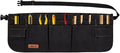 Canvas Work Tool Apron 10 Pockets Waist Apron for Men Women,Adjustable Buckle Closure Tool Bags for Outdoor Work, Woodworkers, Artists and Craftspeople(Black)