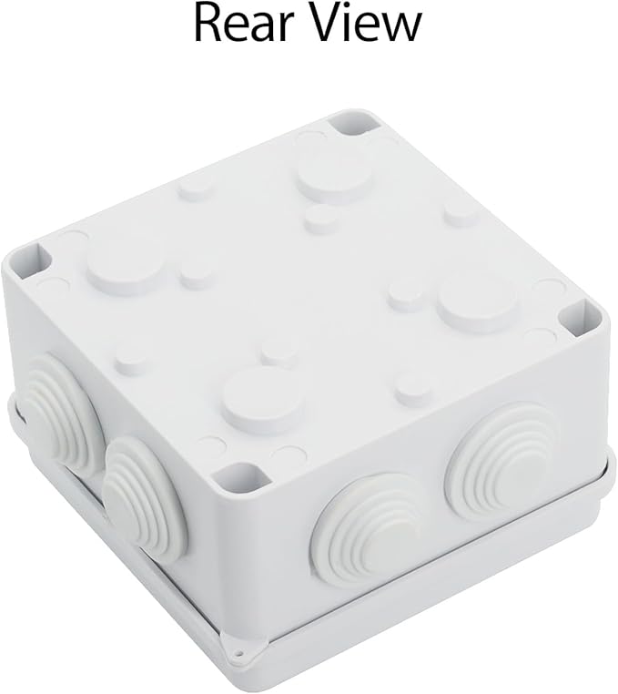 LeMotech ABS Plastic Dustproof Waterproof IP65 Junction Box Universal Electrical Project Enclosure White 3.9 x 3.9 x 2.8 inch (100 x 100 x 70 mm)(Pack of 2)
