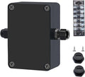 Project BoxI P67 Outdoor Waterproof Box Electronic Junction Box with 15A 600V Barrier Terminal 1IN/1Out Electrical Boxes Black with Fixed Ear 3.3x2.3x1.3 inch
