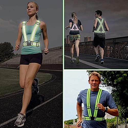 Reflective Vest Running Gear 2Pack, High Visibility Adjustable Safety Ves for Night Cycling,Hiking, Jogging,Dog Walking