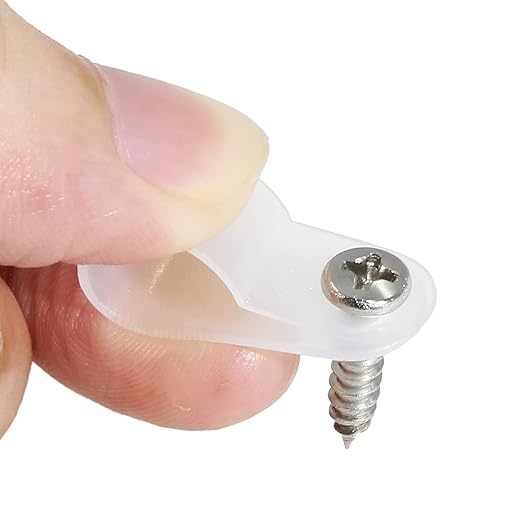 50 Pcs 3/8 Inch R-Type Clip Clamp, Nylon P-Type Mounting Clips, Cable Clip Wire Clamp for Wire Management, Stainless Steel Screws Included