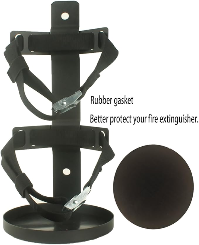 Fire Extinguisher Mount,Wall Hanging Bracket,Fire Extinguisher Holder for Home, Car, RV, Truck, Mini Fire Extinguishers (5LB Black)