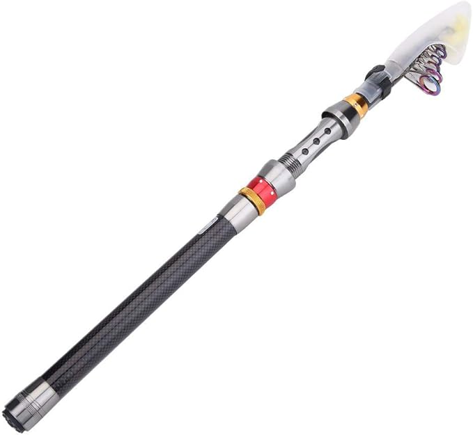 Alomejor Telescopic Fishing Rod,Portable Lightweight Compact,Carbon Fiber Rod for Travelers Campers Fishing Trips Camping Adventures