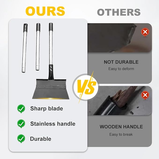 Ice Scraper Heavy Duty, 2026 New Snow Shovel, Ice Chopper for Driveway, 53 inch Flat Floor Cleaning Scraper with Adjustable Handle, Gardening Spade Shovel for Driveway, Weed Removal, Garden (1 Pcs)