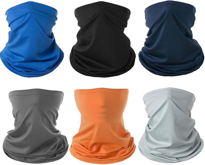 6 Pieces Summer Face Cover Scarf Mens Neck Gaiter For Men Women UV Protection Face Breathable Sun Protection Cycling Running