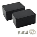 LeMotech Junction Box IP65 Waterproof Project Box Dustproof ABS Plastic Electrical Boxes Universal Enclosure for Electronic Black 3.93x 2.68x 1.97 inch (100 x 68 x 50 mm)(Pack of 2)