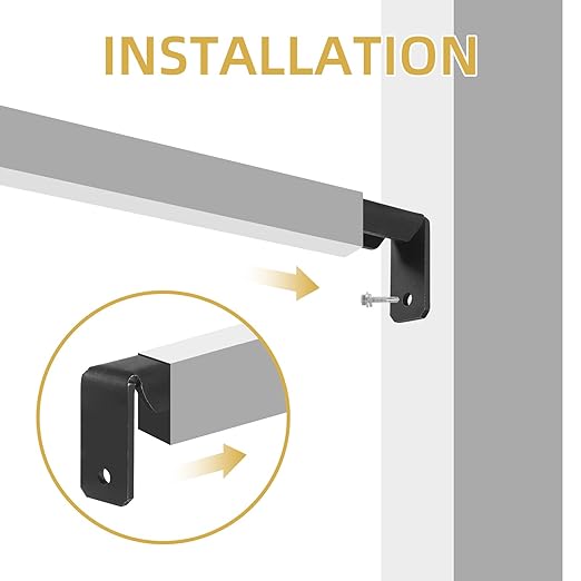 Fence Mounting Brackets for 1x1" Square Rails, Carbon Steel Fence Panel Internal Connector with Screws, Black 40 Pack