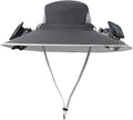Men Women Wide Brim Sun Hats with 2 Solar Fan Waterproof Breathable Bucket Hat Outdoor Fishing Hat for Hiking Camping