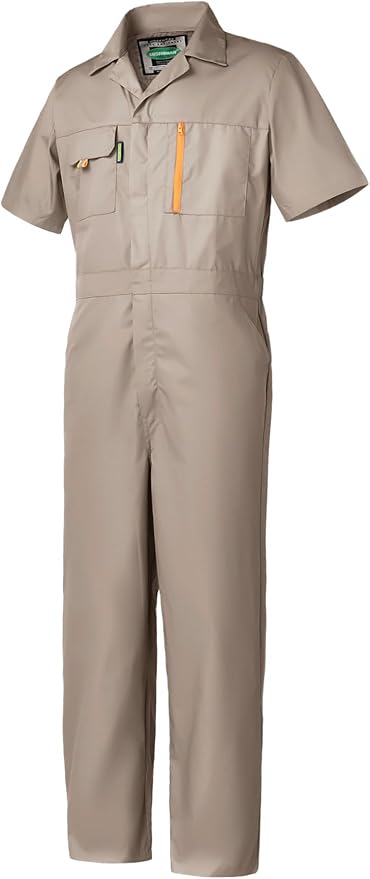 Mens Short Sleeve Coveralls Work Mechanics Jumpsuit Summer Overall Work Suit Breathable Crawl Suit Coverall