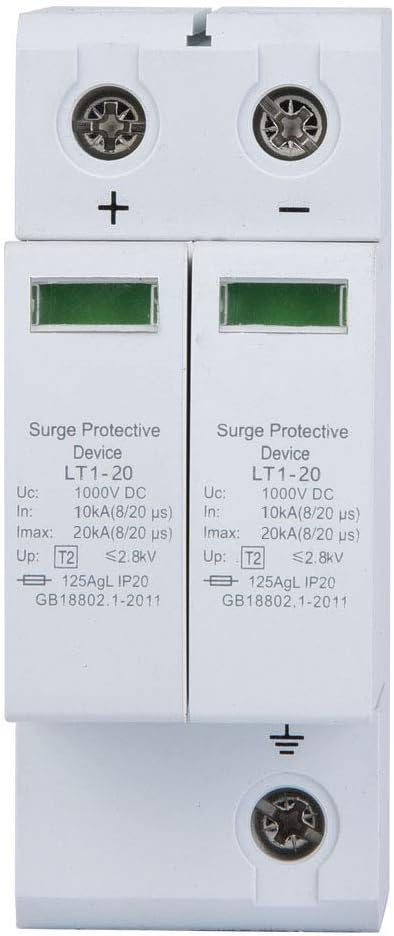 Dc Solar Surge Protector 2P Surge Protective Device DC Photovoltaic Lightning Protector Low-voltage Arrester(2P20KA)