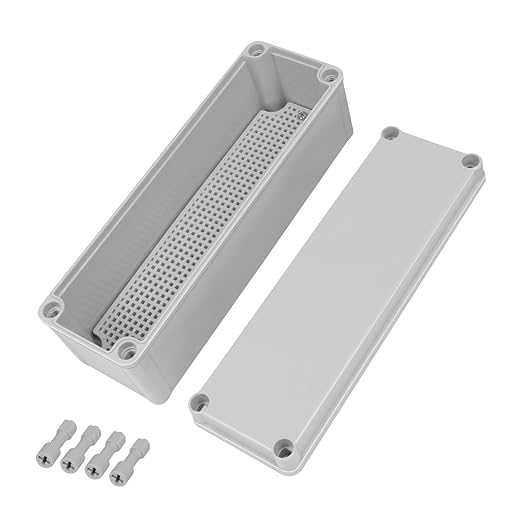 Junction Box，9.8"x 3.3"x 3.1" Outdoor Electrical Box with Mounting Plate, IP67 Dustproof Waterproof ABS Plastic Project Box, DIY Electrical Enclosure Gray (250x 85x 80 mm)