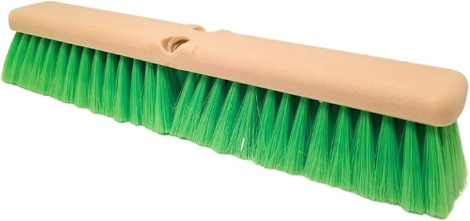 Teravan Green Flow Through Brush Head, 18-Inch Extra Soft Bristle Brush for Gentle Car Wash, RV, Boat, Window & Floor Cleaning, Compatible with Pole Handle