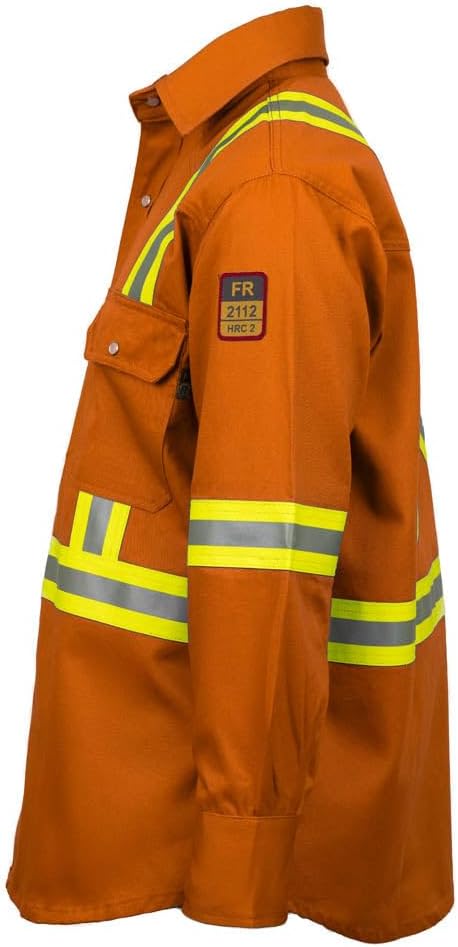 Flame Resistant High Visibility Hi Vis FR Shirt - 100% C - 7 oz