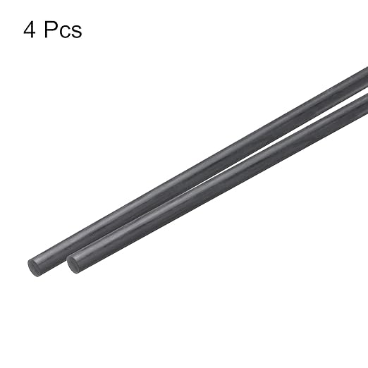 MECCANIXITY Carbon Fiber Rod, 5.5mm x 100mm for RC Plane DIY Tool Wing Tube Quadcopter Arm, Pack of 4