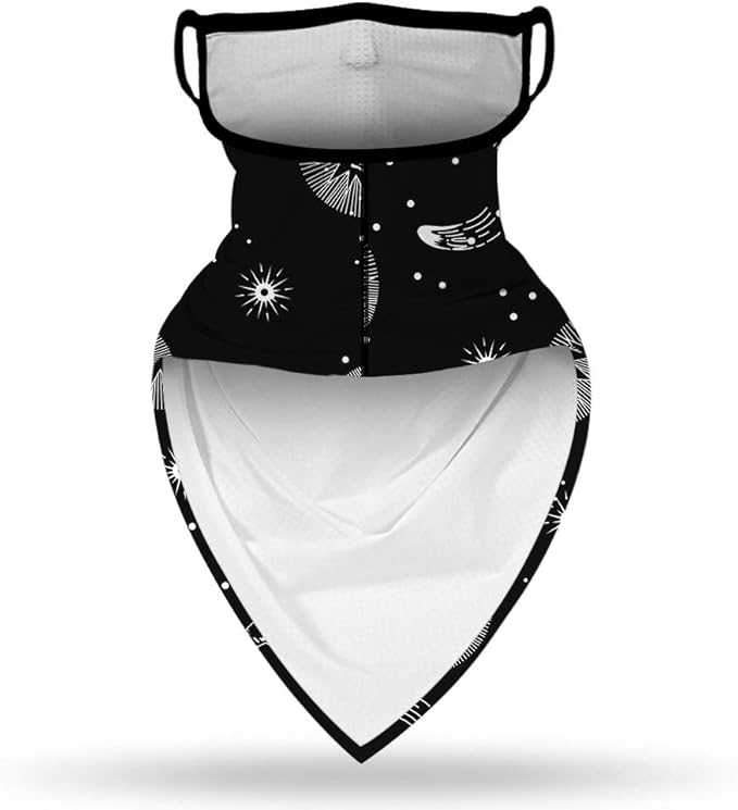 YAYOUREL Neck Gaiter Face Mask Bandanas for Men Women UV Face Scarf Cover Ear Loop Hole Facemask for Fishing Running Cycling