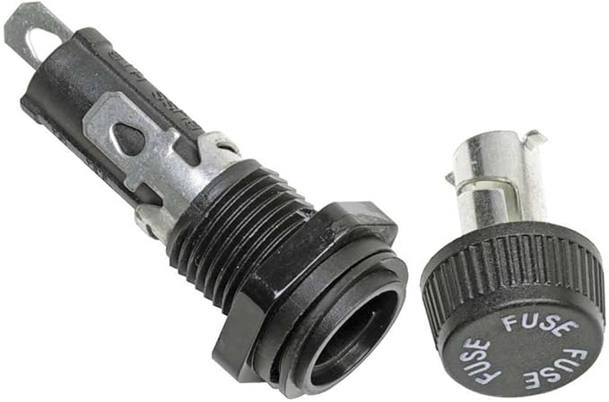 Blue Sea Systems 5021 Panel Mount AGC/MDL Fuse Holder, Black