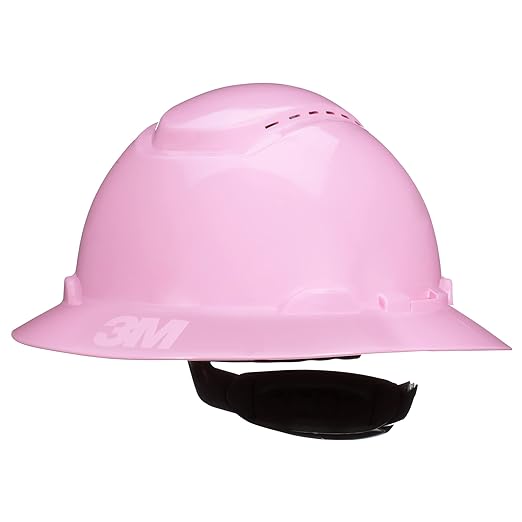 SecureFit Hard Hat SecureFit H-813SFV-UV, Pink, Vented Full Brim Style Safety Helmet with Uvicator Sensor, 4-Point Pressure Diffusion Ratchet Suspension, ANSI Z87.1, Medium