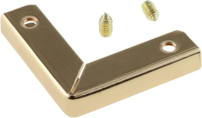 Corner Protector LUORNG 8pcs Zinc Alloy Guard Edge Covers with 16pcs Screws for Wallet Purse, Light Gold