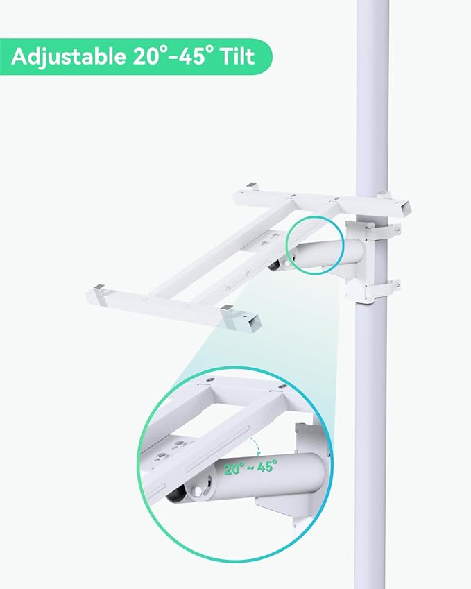 LINOVISION Pole Mount Bracket for Solar Panel 50W to 150W, Solid Galvanized Steel Structure and Adjustable Tilt Angle