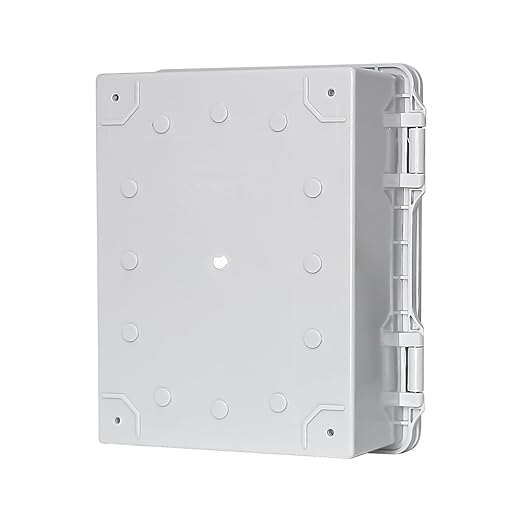 Outdoor Electrical Junction Box Waterproof ABS Plastic Electrical Box with Latch with Mounting Plate Gray Cover 8.6"x6.6"x4.3"