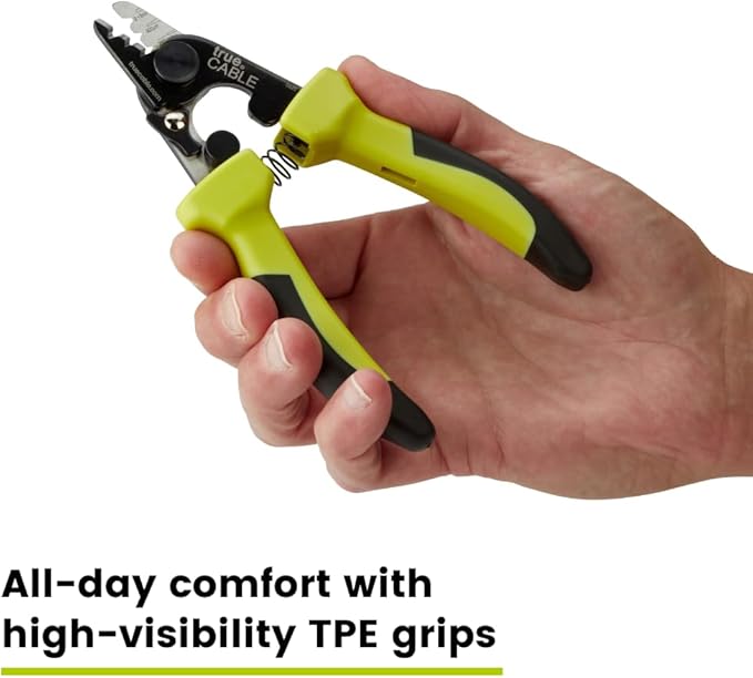 trueCABLE Professional Grade 3 in 1 Fiber Optical Cable Stripper, Precision Angled Jaw, 6" Fiber Optic Stripper Tool with TPU Grip for 1.6-3.0mm Jackets, 250-900μm Tight Buffer & Loose Tube