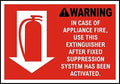 Vinyl Stickers - Bundle - Safety and Warning & Warehouse Signs Stickers - Warning in Case of Appliance Fire Sign - 3 Pack (3.5" x 5")
