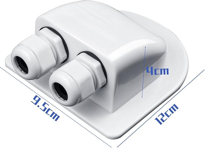 Solar Cable Entry Gland, Waterproof Solar Double Cable Connector Cover Solar Photovoltaic Plastic Bracket Curved ABS Dual Cable Entry Housing for Solar Panels of RV, Caravan Boat