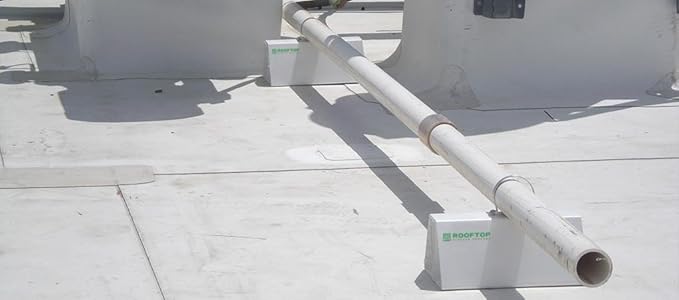8-Pack - 6" Pre-Cut PVC Rooftop Pipe Support - Roof Conduit Support Blocks for Piping on Roofs - PVC Block for Small Water, Gas, Electrical, Metal Plumbing, Condensate, Refrigeration Pipes