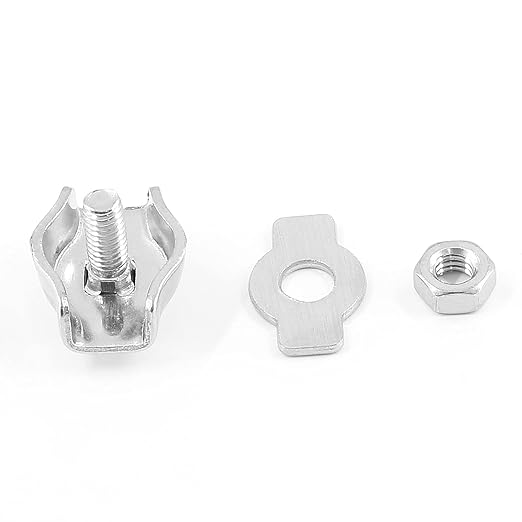20Pcs M3 Stainless Steel Single Wire Rope Clips, Simplex Bolt Cable Clamp for 1/8 Inch Diameter Wire Cable