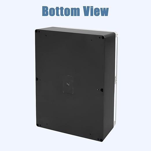 LeMotech Electrical Box Clear Cover Project Box IP65 Waterproof Junction Box ABS Plastic Case Universal Enclosure for Electronics, Black 11.4"x 8.2"x 3.9"(290x210x100mm)(Pack of 1)